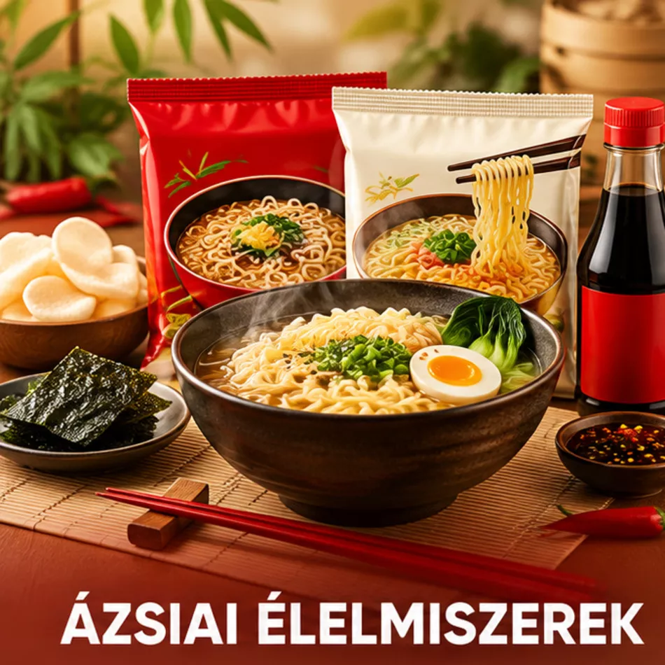 Ázsiai élelmiszerek – ramen, snackek és szószok