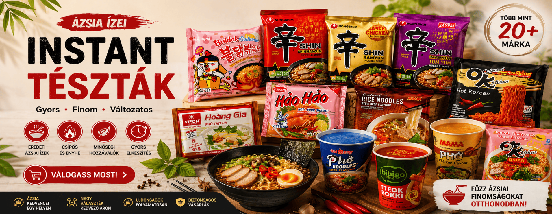 Ázsiai instant tészták, ramen és koreai csípős tészták webshop