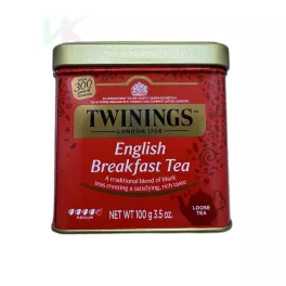   Twinings English Breakfast szálas fekete tea fémdobozban – 100 g