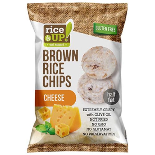 RiceUp! Eat Smart teljes kiőrlésű barna rizs chips sajtos ízesítéssel 60 g