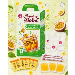   Bubble Maracujás zöld tea mangó ízű popping bobával DIY Kit 240 g – 3 adag