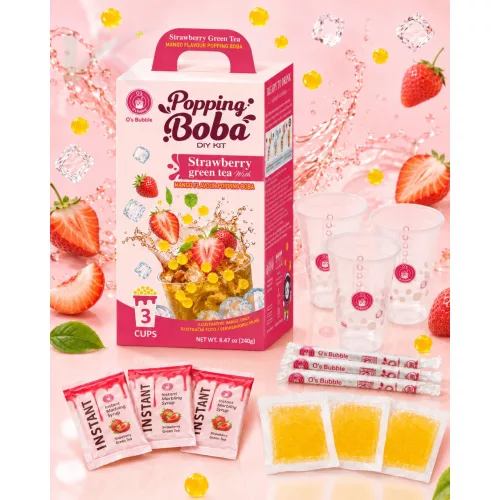 Bubble Epres zöld tea mangó ízű popping bobával DIY Kit 240 g – 3 adag