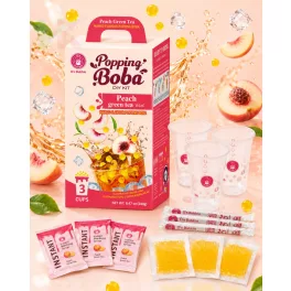  Bubble Őszibarackos zöld tea mangó ízű popping bobával DIY Kit 240 g – 3 adag