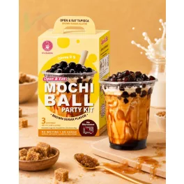 Bubble Open & Eat barna cukor ízű tapiokagyöngy Party Kit 195 g – 3 adag