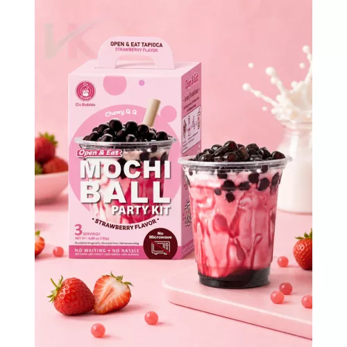 O’s Bubble Tea eper ízű tapiokagyöngy Party Kit, 195 g