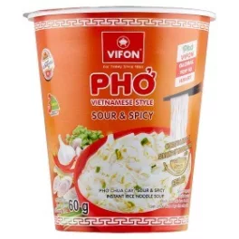   Vifon Pho Chua Cay csípős-savanyú ízesítésű instant tésztás leves pohárban  (csípős) 60g
