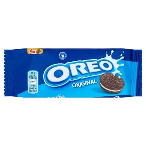 Oreo Original vanília ízű krémmel töltött kakaós keksz 44 g