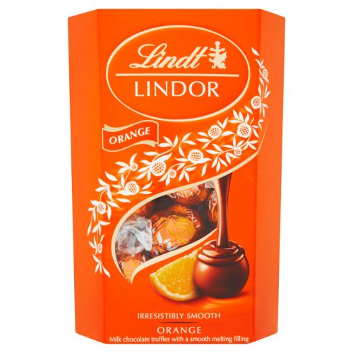 Lindt Lindor tejcsokoládé praliné lágy narancsos töltelékkel 200g