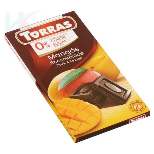 Torras Mangós étcsokoládé hozzáadott cukor nélkül 75g