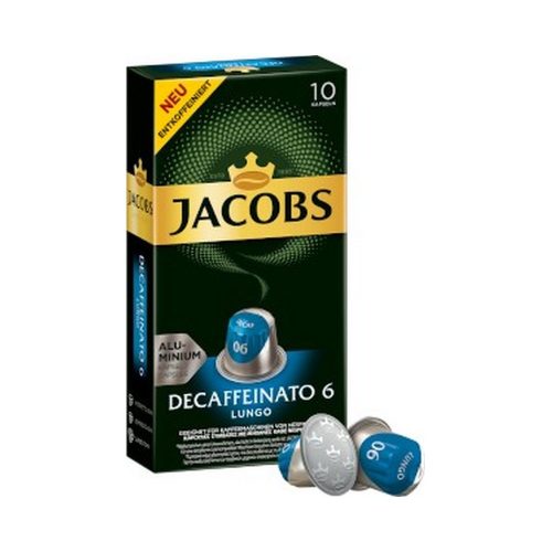 Jacobs Lungo 6 Decaffeinato őrölt-pörkölt kávé kapszulában 10 db 52 g