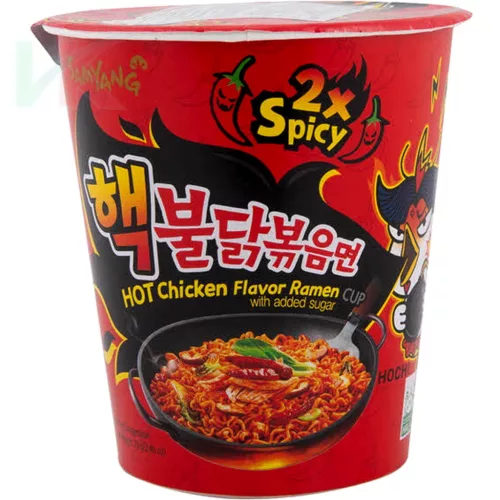 Samyang Buldak 2x Spicy csípős csirkés instant ramen poharas tészta 70 g