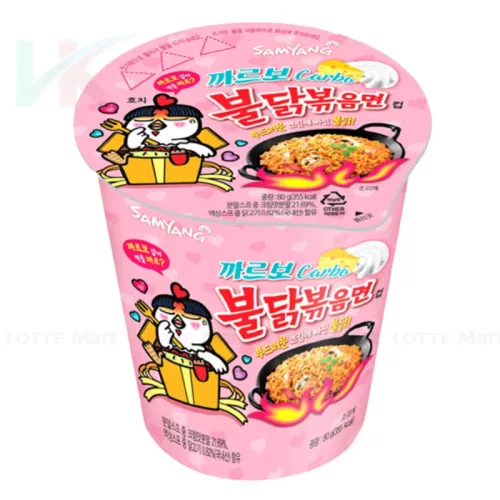 Samyang Buldak Carbonara csípős csirkés instant ramen poharas tészta 80 g 