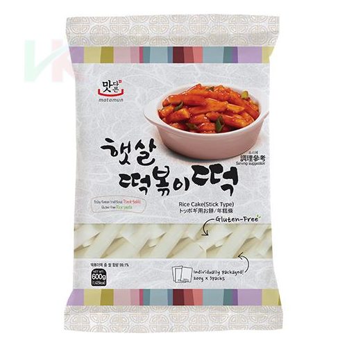 Tteokbokki natúr rizstorta Rúd 600g (matamun)