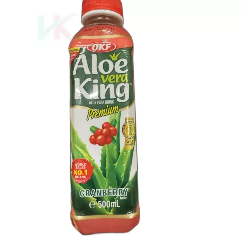 OKF Aloe Vera King Premium Cranberry vörösáfonya ízű aloe vera ital – 500 ml