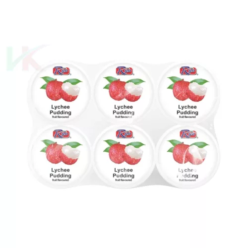 Rico Licsi ízű puding Nata De Coco kókusz zselével (6x65g) – 390g