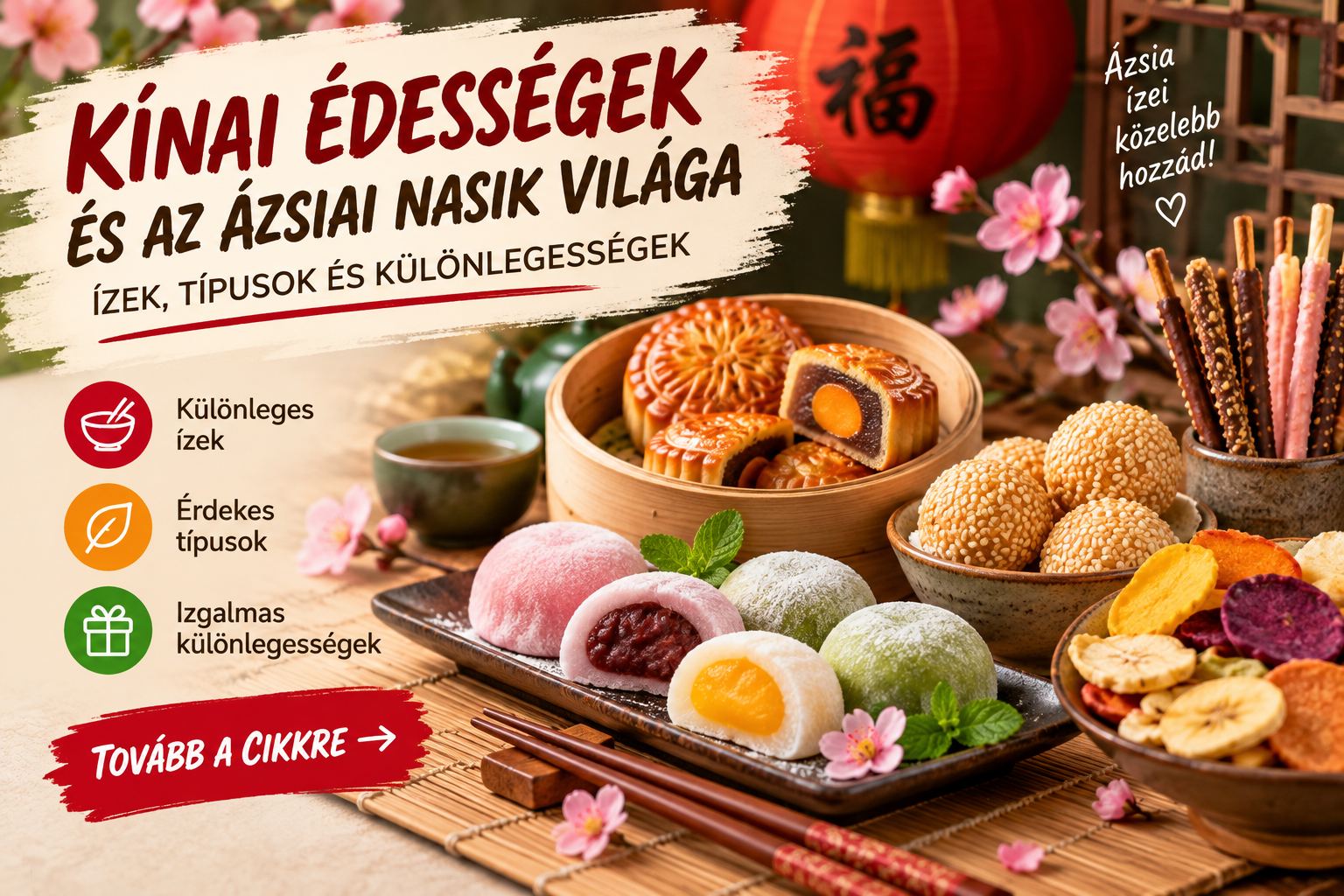 Kínai édességek és az ázsiai nasik világa: ízek, típusok és különlegességek